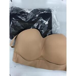 Rhonda shear molded strapless convertible bra wire free size Large 2 pack new